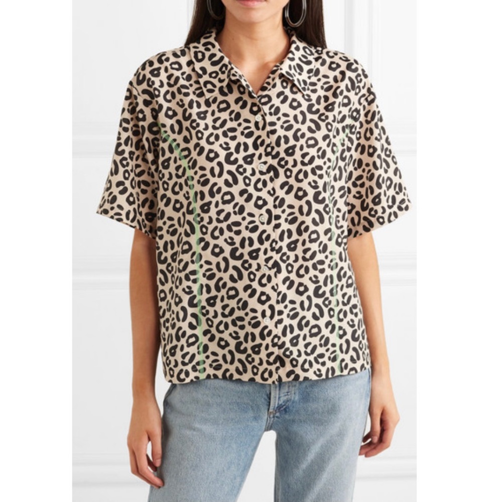 Sandy Liang Leopard Print Top